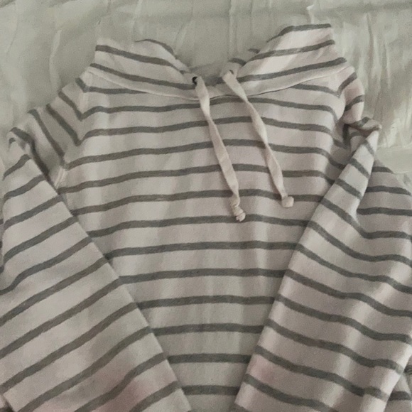 Jcrew gray and white striped sweatshirt - Picture 1 of 3